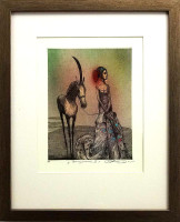 Panna a jednorožec II - grafika - Katarína Vavrová 